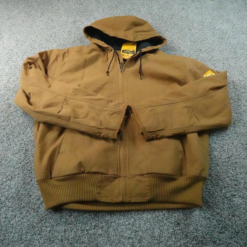 NEW Carhartt Jacket Mens L Brown Duck Canvas Active Jac Work Bomber Coat J130